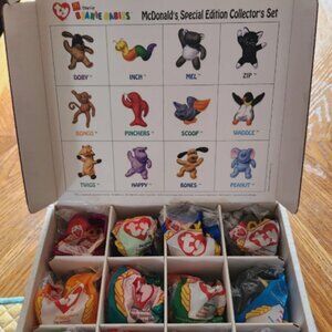 McDonald's Ty Teenie Beanie Babies Set of 12 1993/1998 w/ ERRORS -Oak Brook
